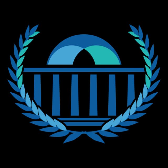 KNPC mark: a domed, columned assembly building inside a laurel wreath, in blue and teal.
