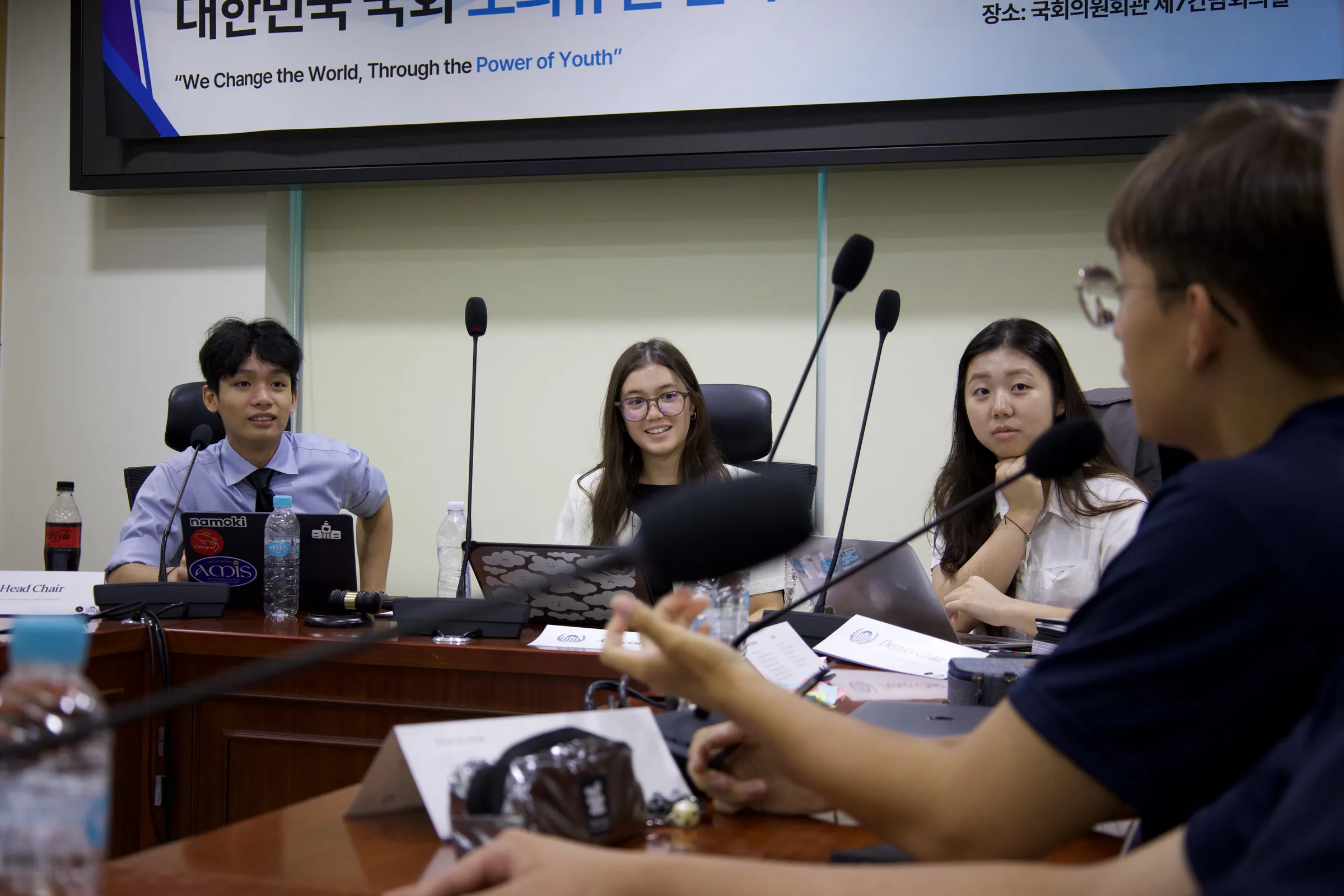 The dais, mid-debate, KNAMUN 2026.