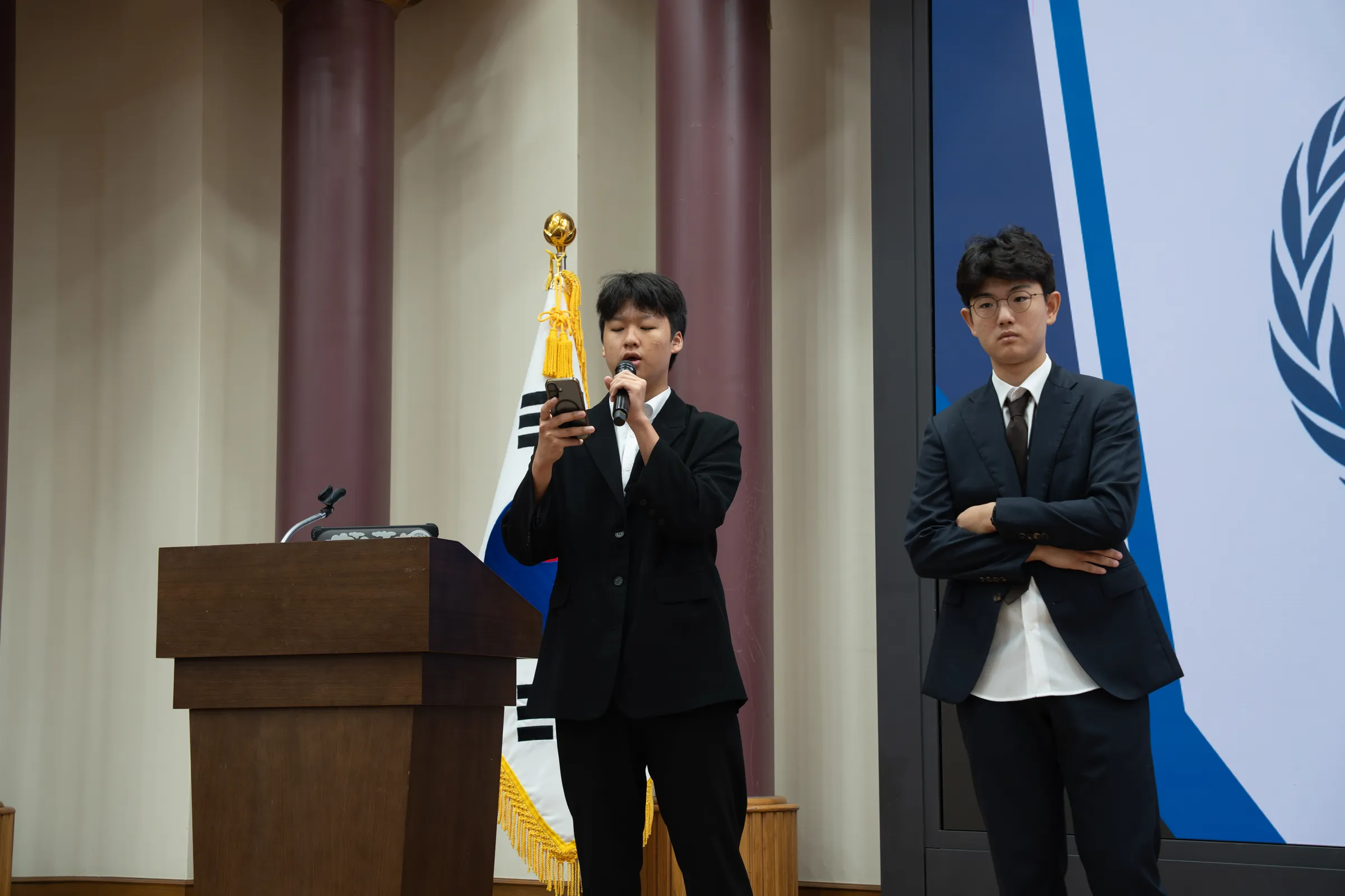 Hosts announce the awards, KNAMUN 2026.